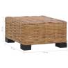 Stylish Natural Rattan Coffee Table - 47x47x28 cm