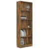 5-Tier Book Cabinet in Smoked Oak - Stylish Storage Solution