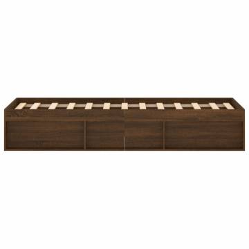 Brown Oak Bed Frame 120x200 cm - Modern Bedroom Furniture