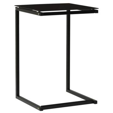 Side Table Black 40x40x60 cm - Modern Tempered Glass Design