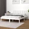 Bed Frame White Solid Wood Pine 150x200 cm King Size Colour white Size 150 x 200 cm 