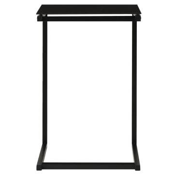 Side Table Black 40x40x60 cm - Modern Tempered Glass Design