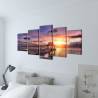 Beach Pavilion Canvas Wall Print Set - 200 x 100 cm