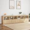 Modern Sideboard with LED Lights - Sonoma Oak 283x37x67 cm