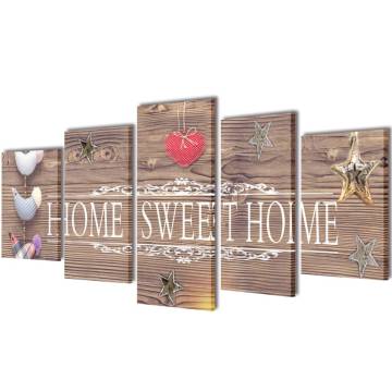 Home Sweet Home Canvas Wall Print Set - 100 x 50 cm