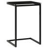 Side Table Black 40x40x60 cm - Modern Tempered Glass Design