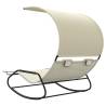 Rocking Double Sun Lounger with Canopy - Cream | HipoMarket