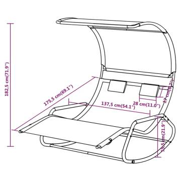 Rocking Double Sun Lounger with Canopy - Cream | HipoMarket