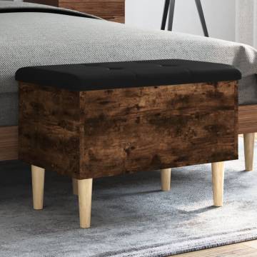 Storage Bench Smoked Oak - Stylish 62x42x46 cm Engineered Wood