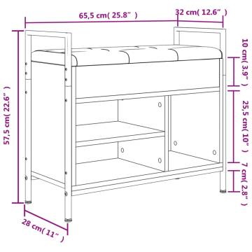 Shoe Bench Smoked Oak – Stylish & Functional Storage