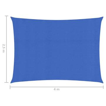 Sunshade Sail 2.5x4m HDPE Blue - UV & Mould Resistant