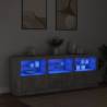 Modern Sideboard with LED Lights - Concrete Grey 181.5x37x67 cm