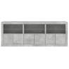 Modern Sideboard with LED Lights - Concrete Grey 181.5x37x67 cm