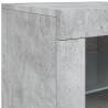 Modern Sideboard with LED Lights - Concrete Grey 181.5x37x67 cm