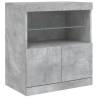 Modern Sideboard with LED Lights - Concrete Grey 181.5x37x67 cm