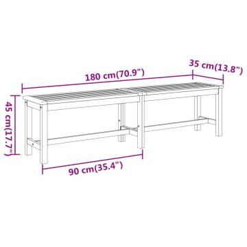 Garden Bench 180x35 cm - Solid Acacia Wood for Outdoor & Indoor