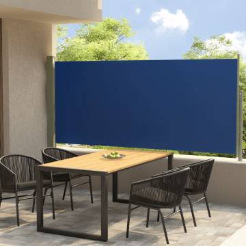 Patio Retractable Side Awning 140x300 cm Blue - Stylish Privacy