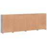 Modern Grey Sonoma Sideboard with LED Lights - 283x37x100 cm