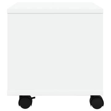 Printer Stand with Wheels - White, 41x32x34.5 cm