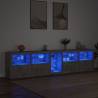 Modern Sideboard with LED Lights - Concrete Grey 283x37x67 cm