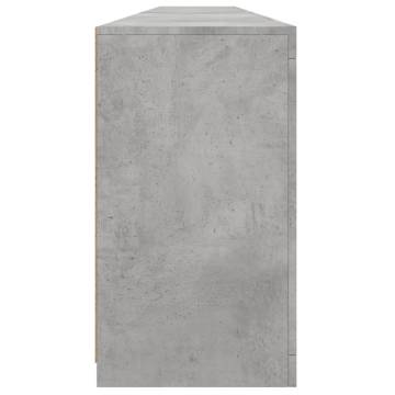 Modern Sideboard with LED Lights - Concrete Grey 283x37x67 cm