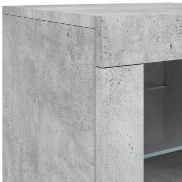 Modern Sideboard with LED Lights - Concrete Grey 283x37x67 cm