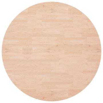 Round Solid Oak Table Top 90x1.5 cm - Rustic Charm