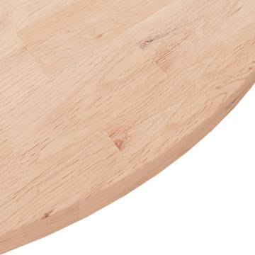 Round Solid Oak Table Top 90x1.5 cm - Rustic Charm