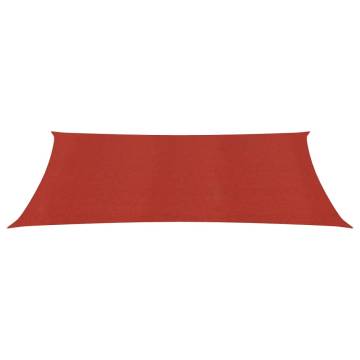 Red HDPE Sunshade Sail 3x6m - UV Protection & Easy Setup