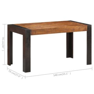 Solid Mango Wood Dining Table 140x70 - Industrial Style