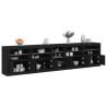 Sideboard with LED Lights Black 283x37x67 cm Colour black Quantity in Package 1 