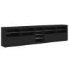 Modern Black Sideboard with LED Lights - 283x37x67 cm