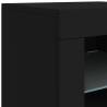 Modern Black Sideboard with LED Lights - 283x37x67 cm