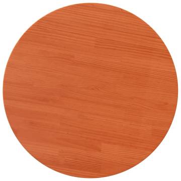 Table Top Round Wax Brown Ø90 cm - Solid Pine Wood