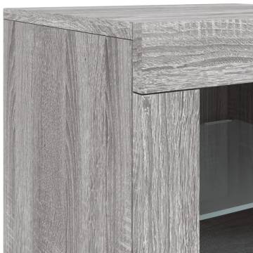 Modern Sideboard with LED Lights - Grey Sonoma 181.5x37x67 cm