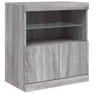 Modern Sideboard with LED Lights - Grey Sonoma 181.5x37x67 cm