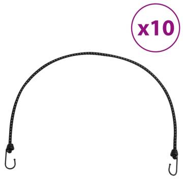 Bungee Cords with Reflective Strips & Hooks - 10 pcs 100 cm