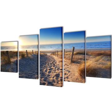 Canvas Wall Print Set - Sand Beach 200 x 100 cm | Hipomarket