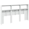 Stylish White Headboard Cabinet with LED - 180x17x102 cm