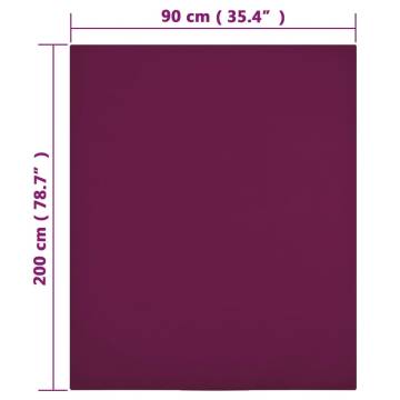 Jersey Fitted Sheets 2 pcs Bordeaux 90x200 cm Cotton - Hipomarket