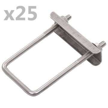 U Connector for Fence Post 60x40 mm - 25 Sets | HipoMarket