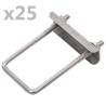 U Connector for Fence Post 60x40 mm 25 Sets Colour silver Quantity in Package 25 