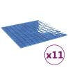 Mosaic Tiles 11 pcs Blue 30x30 cm Glass - Hipomarket