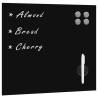 Wall Mounted Magnetic Board Glass 40x40 cm Colour black Size 40 x 40 cm Model with accessories 