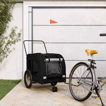 Pet Bike Trailer - Durable Black Oxford Fabric & Iron