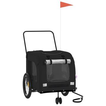 Pet Bike Trailer - Durable Black Oxford Fabric & Iron