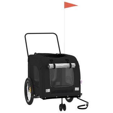 Pet Bike Trailer - Durable Black Oxford Fabric & Iron