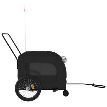 Pet Bike Trailer - Durable Black Oxford Fabric & Iron