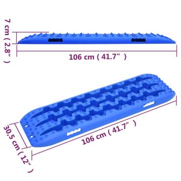 Durable Blue Traction Boards - 2 pcs | 10 Ton Capacity