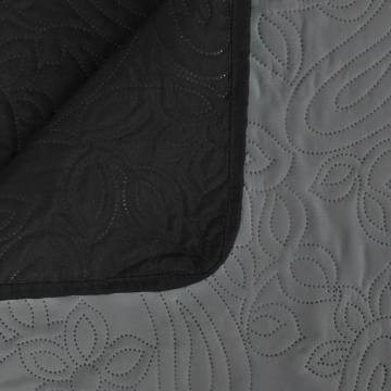 Double-sided Quilted Bedspread 170x210 cm - Grey & Black